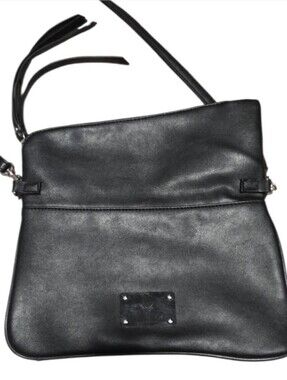 Metal Mulisha Leather Like Black Bag With Pink Interior